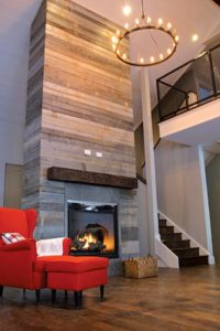 barnboard fireplace